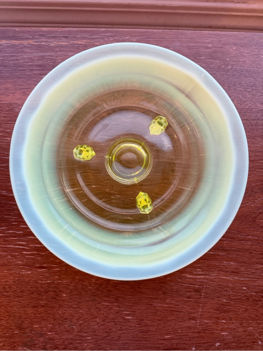 Vintage uranium three feet glass plate